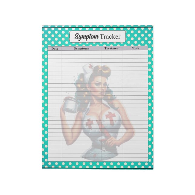 Blessed Nurse Pinup_ Symptom Tracker Notepad (Rotated)