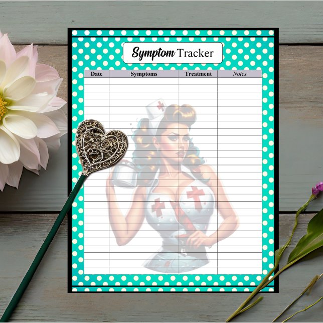 Blessed Nurse Pinup_ Symptom Tracker Notepad (Creator Uploaded)