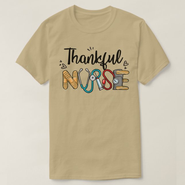 Blessed NurseNurse Fall Autumn Thanksgiving Day Gi T-Shirt (Design Front)