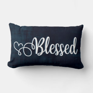 Blessed on Navy - Lumbar Pillow