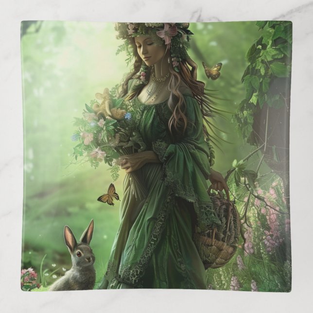 Blessed Ostara   Trinket Tray (Front)