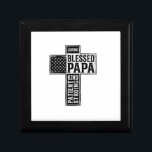 Blessed Papa Cross Christian Vintage Typography De Gift Box<br><div class="desc">Blessed Papa Cross Christian Vintage Typography Design_1</div>