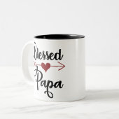 blessed papa Two-Tone coffee mug (Front Left)