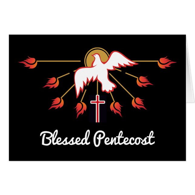 Blessed Pentecost with Scripture Acts 2 Cards (Front Horizontal)