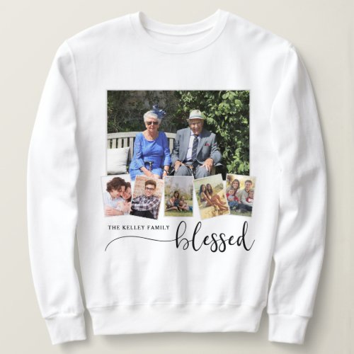Blessed Personalized 6 Photo Family Collage Sweatshirt