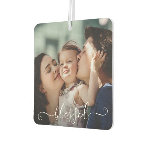 BLESSED Personalized Family Photo Car Air Freshener