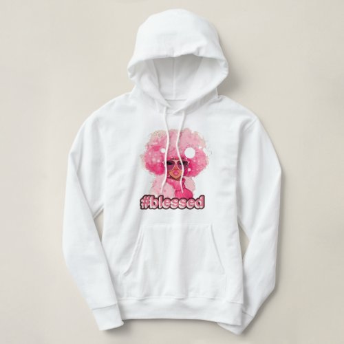 Blessed_Pink Afro African American Hoodie