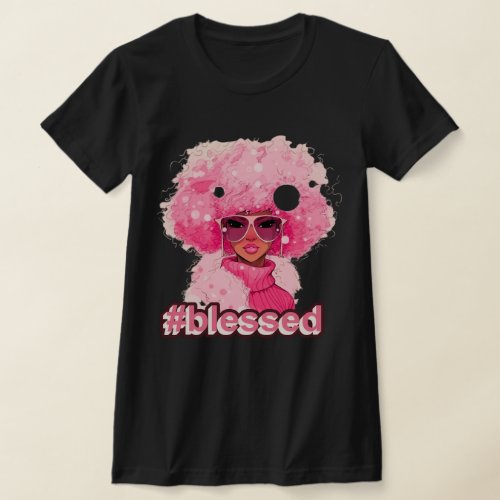 Blessed_Pink Afro African American T_Shirt