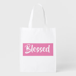 Blessed Pink Grocery Bag