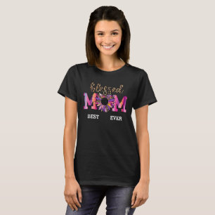 Blessed Pink Mom Floral Modern T-Shirt