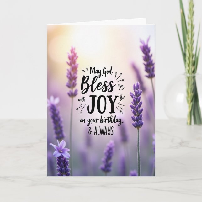 Blessed Purple Birthday Card (Front)