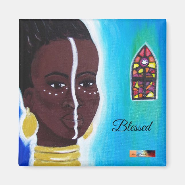 Blessed Queen Magnet by Alicia McDaniel Fine Art (Front)