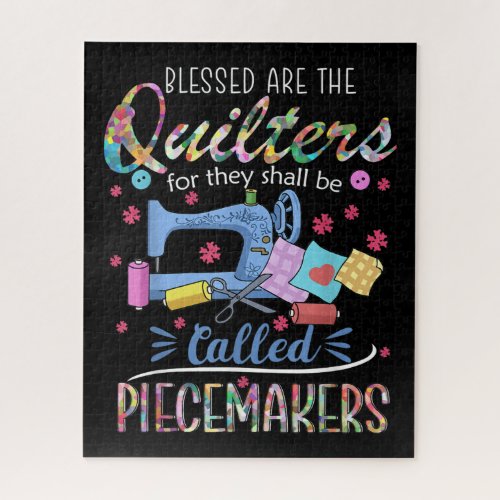 Blessed Quilters Piecemakers Quilting Sewing Gift Jigsaw Puzzle