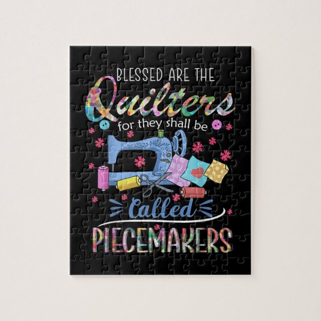 Blessed Quilters Piecemakers Quilting Sewing Gift Jigsaw Puzzle (Vertical)