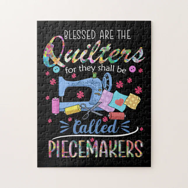 Blessed Quilters Piecemakers Quilting Sewing Ideas Jigsaw Puzzle (Vertical)