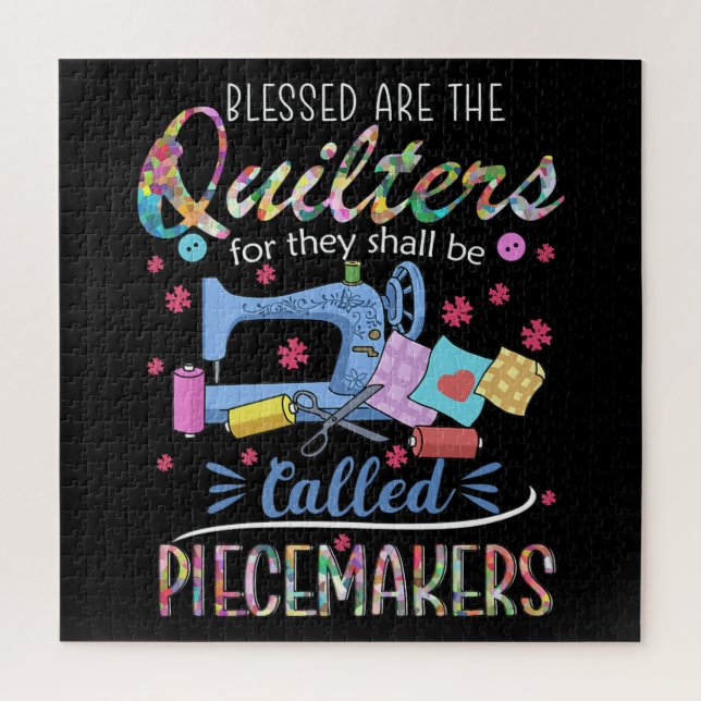 Blessed Quilters Piecemakers Quilting Sewing Ideas Jigsaw Puzzle (Vertical)