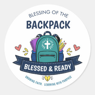 Blessed & Ready Backpack Blessing Sticker for Stud