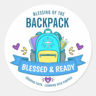Blessed & Ready Backpack Blessing Sticker for Stud