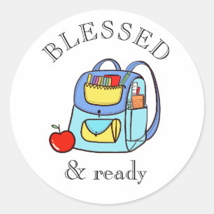 Blessed & Ready Backpack Blessing Sticker for Stud