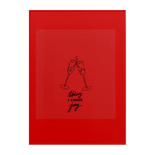 Blessed Red Acrylic Art Modern Bridal Shower Gift