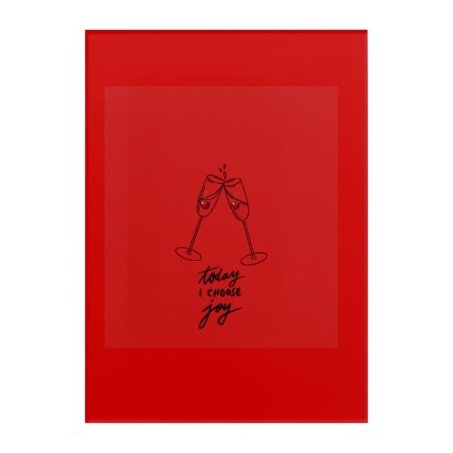 Blessed Red Acrylic Art Modern Bridal Shower Gift