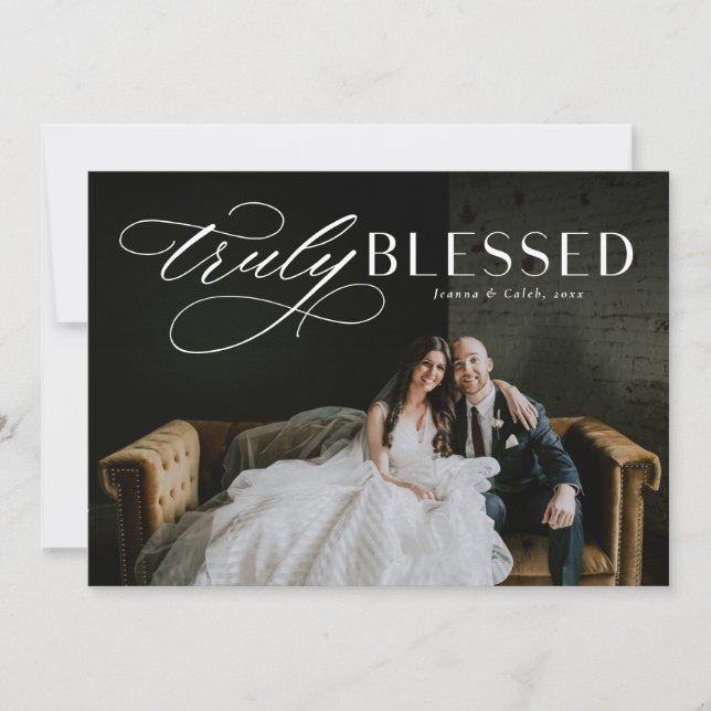 Blessed religious Christmas holiday photo card (Front)