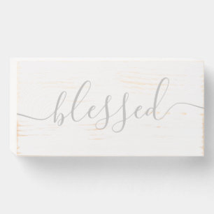 Blessed Rustic Wall Art Decor Gray Wooden Box Sign