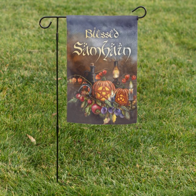 Blessed Samhain Garden Flag (In SItu)