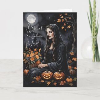 Blessed Samhain Night Halloween Fall Witch