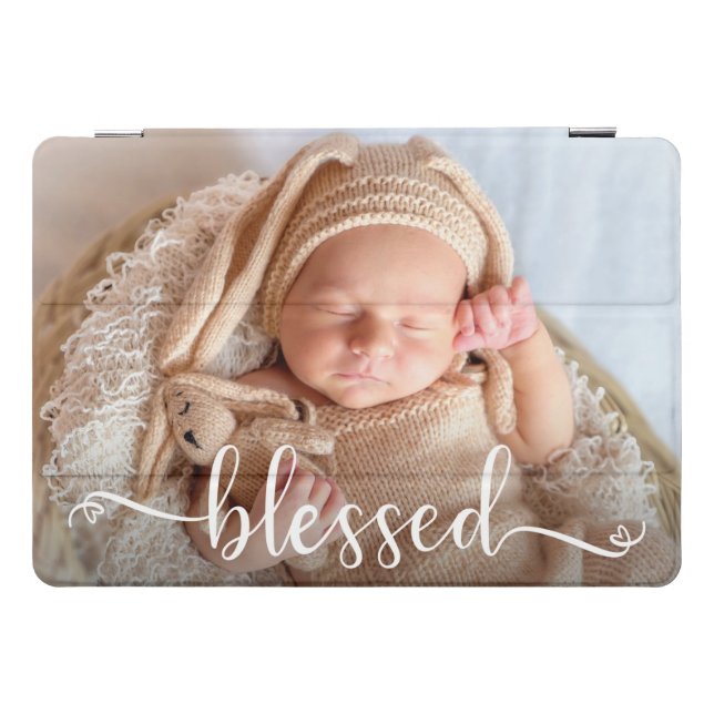 Blessed Script Baby Photo iPad Pro Cover (Horizontal)