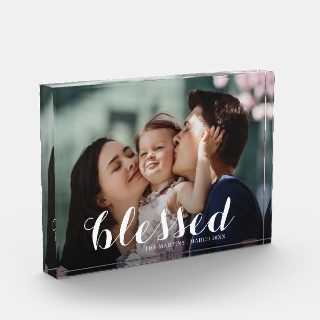 BLESSED Script Photo Block (Left)