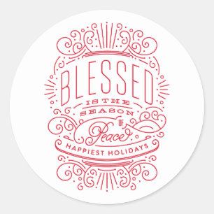 Blessed Season Holiday Christmas Sticker