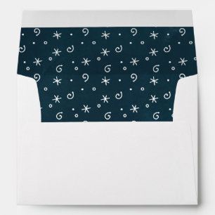 Blessed Season Navy Holiday Christmas Card Envelope