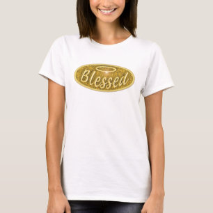 Blessed Shiny Nostalgia Halo Slogan T-Shirt