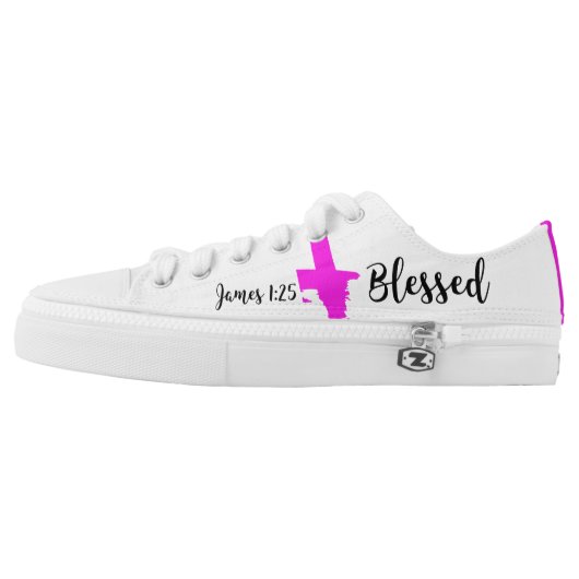 + "Blessed" SkriptureKicks Women's Printed Shoes (Left Shoe Outside)