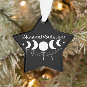Blessed Solstice Wicca Pagan Witchy Ornament