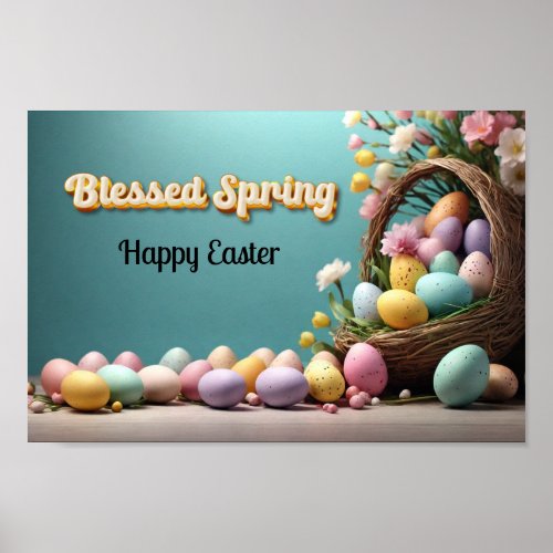 Blessed Spring Easter Egg Poster