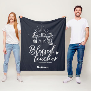 Blessed Teacher Kindergarten Principal Fleece Blanket