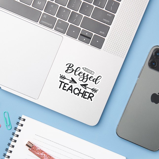 Blessed Teacher Sticker (Laptop w/ iPhone)