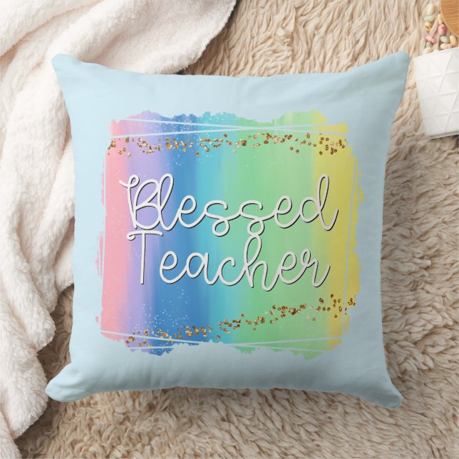 Blessed Teacher  Throw Pillow (Blanket)