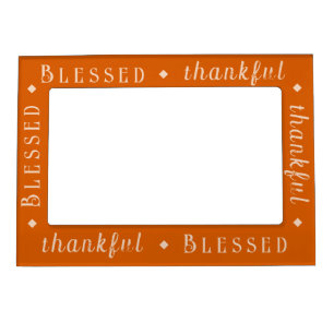 "Blessed" & "thankful" Custom Typography on Bamboo Magnetic Frame