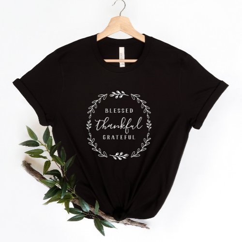 Blessed Thankful  Grateful Autumn Season T_Shirt