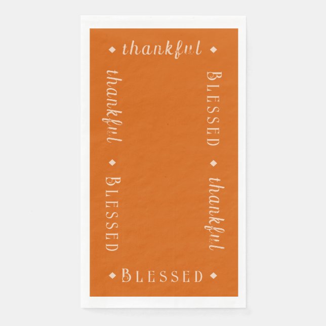 "Blessed" & "thankful" Personalized Paper Guest Towels (Front)