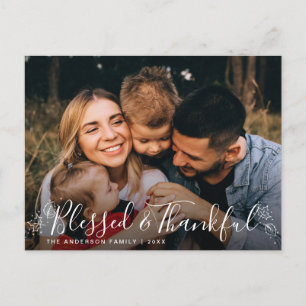 BLESSED & THANKFUL Photo Thanksgiving Postcard