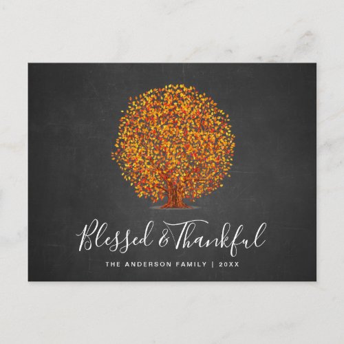 BLESSED  THANKFUL  Thanksgiving Postcard