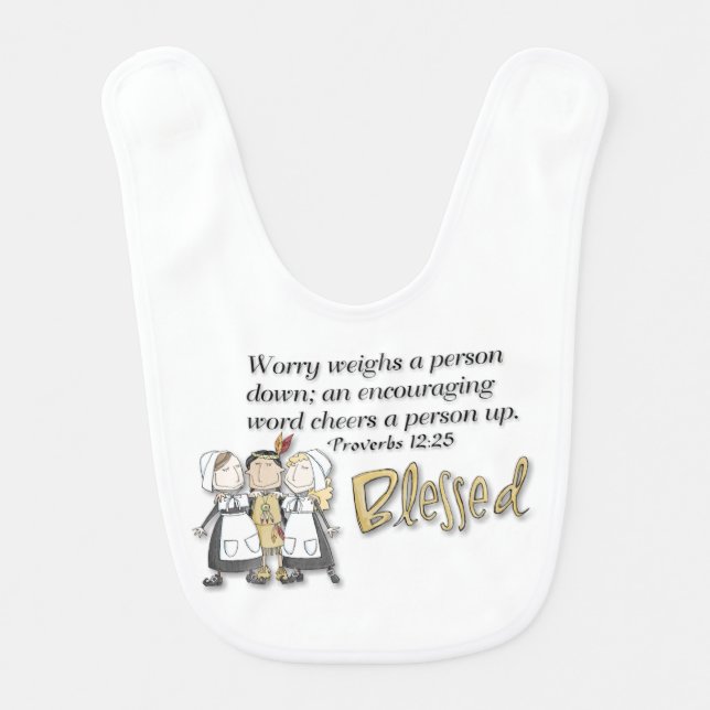 Blessed Thanksgiving  Baby Bib (Front)