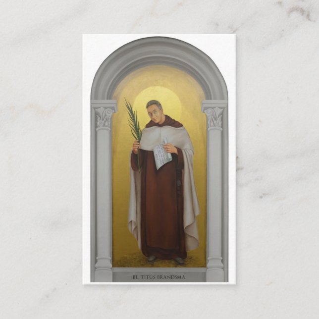 Blessed Titus Brandsma Carmelite Priest Holy Card (Front)