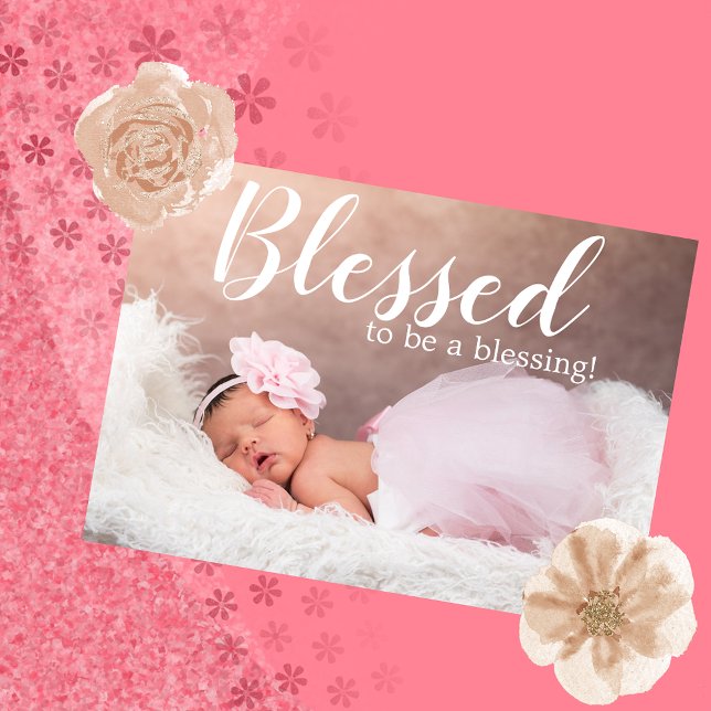 Blessed to Be a Blessing Girl Birth Announcement (Creator Uploaded)