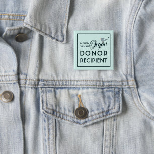 Blessed To Be An Organ Donor Recipient Pastel Blue Button