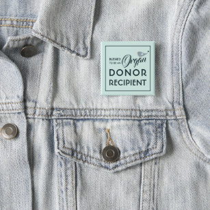 Blessed To Be An Organ Donor Recipient Pastel Blue Button
